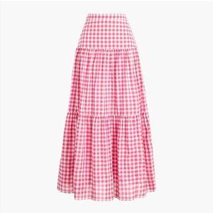 J. Crew Checkered Tiered Maxi Skirt XS